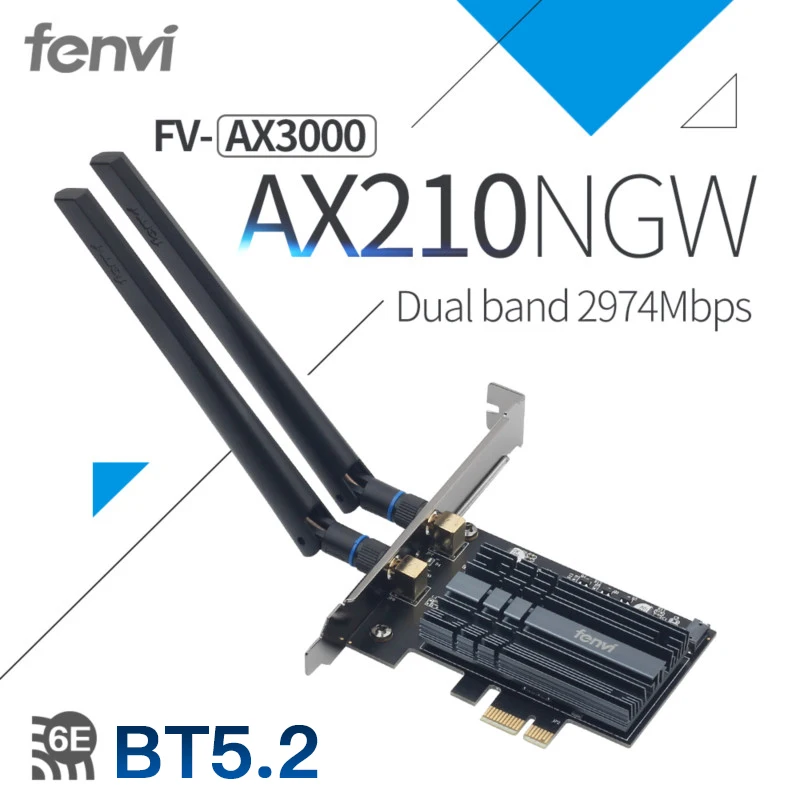 3000 150mbps PCI-e اللاسلكية محول إنتل AX210 wifi 6E Wlan بطاقة بلوتوث 5.2 المزدوج الفرقة 2.4GHz/5GHz MU-MIMO AX200NGW 802.11ax