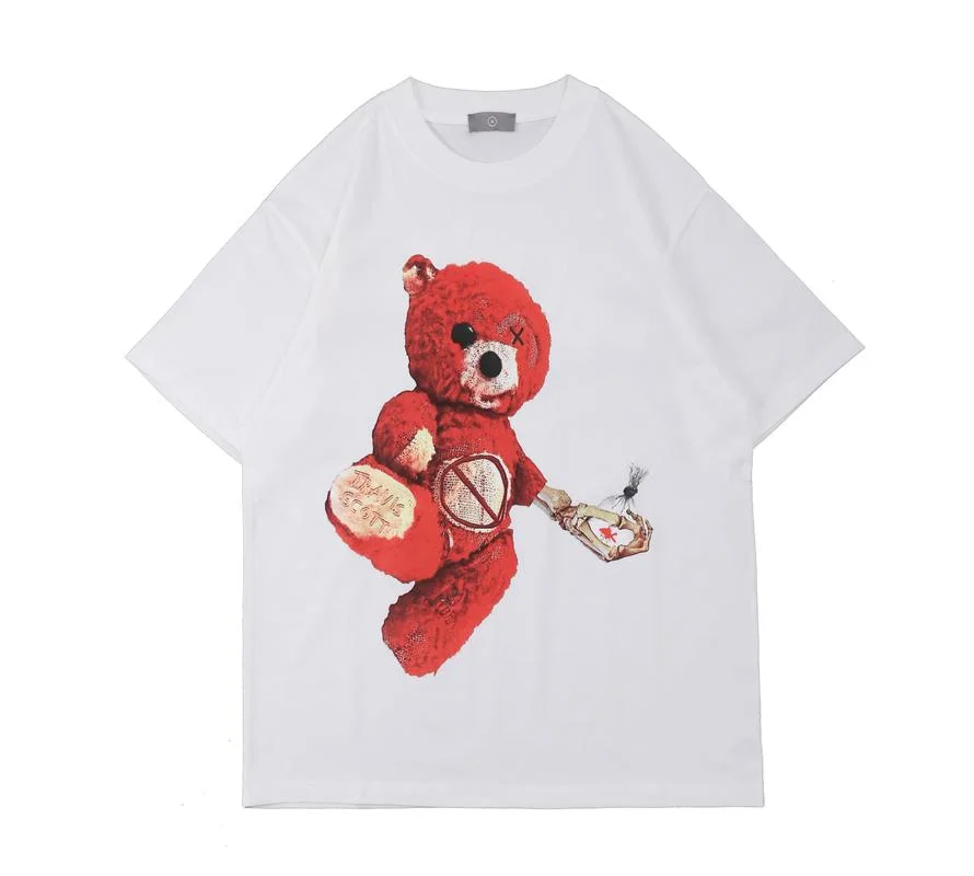 

22SS Cartoon Foam Bear Logo Pattern Print 100% Cotton EU Size Cactus Jack T Shirt Men Women Fashion Summer Demon Slayer Parkas