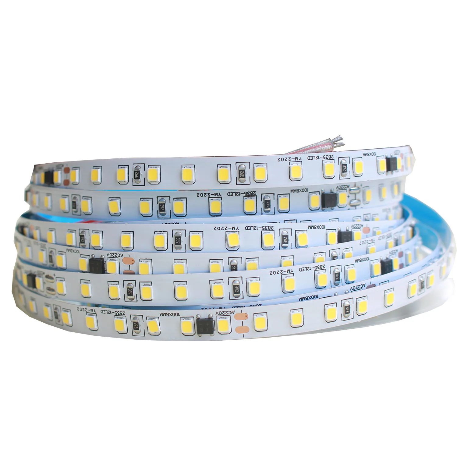 12 В 220 2835 светодиодов/м 60/5 м не водонепроницаемый белый/теплый белый/нейтральный