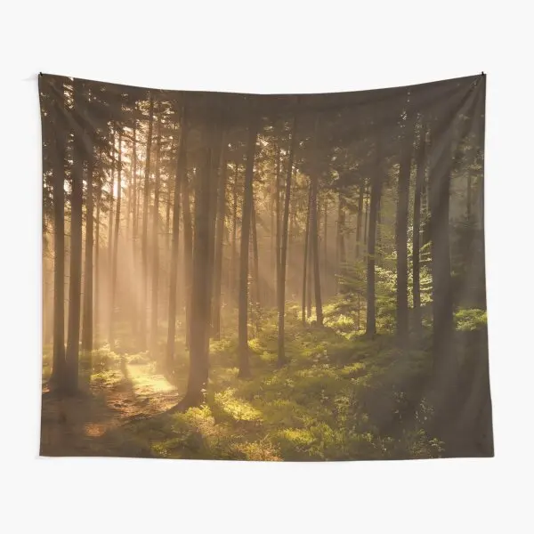 

Morning Forest Tapestry Room Wall Blanket Decoration Decor Colored Printed Living Art Mat Towel Yoga Home Bedroom Bedspread
