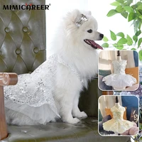 sweet romantic pet wedding princess suit for couple dog lace gold silver skirt thin cute softed dress clothes costume
