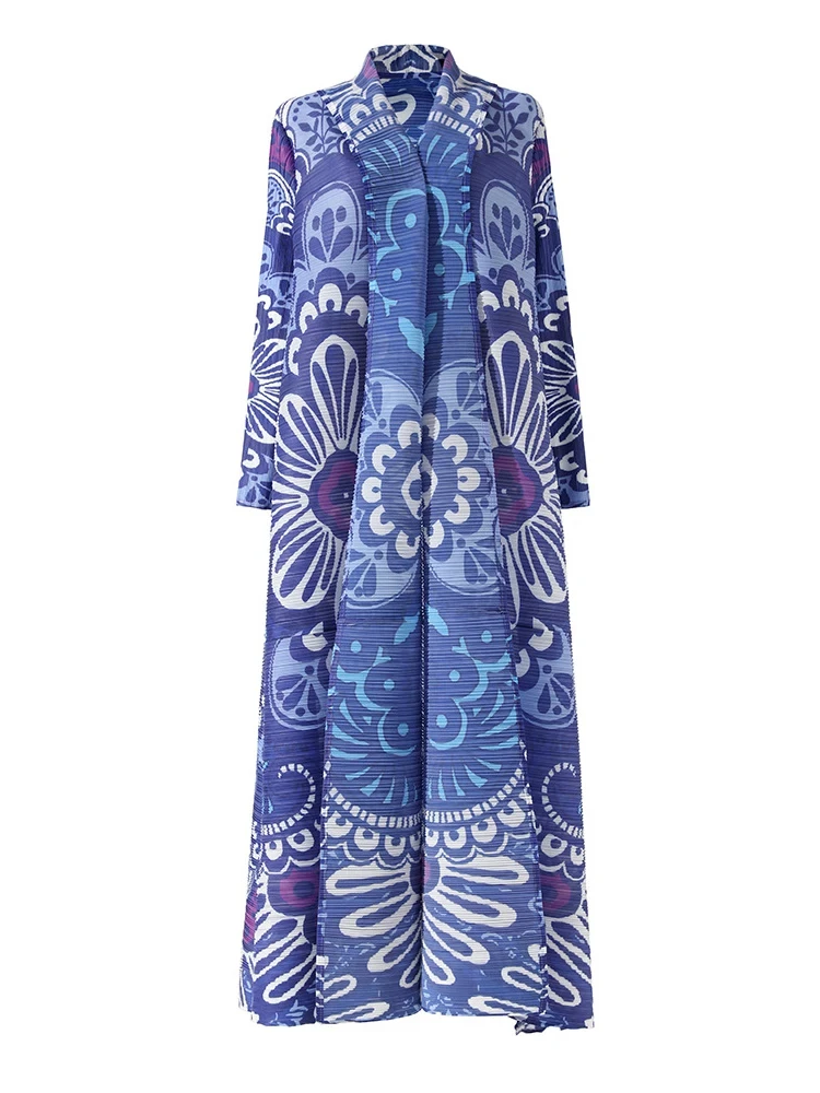 Женский плиссированный тренчкот ANLAN длинная свободная ветровка с винтажным