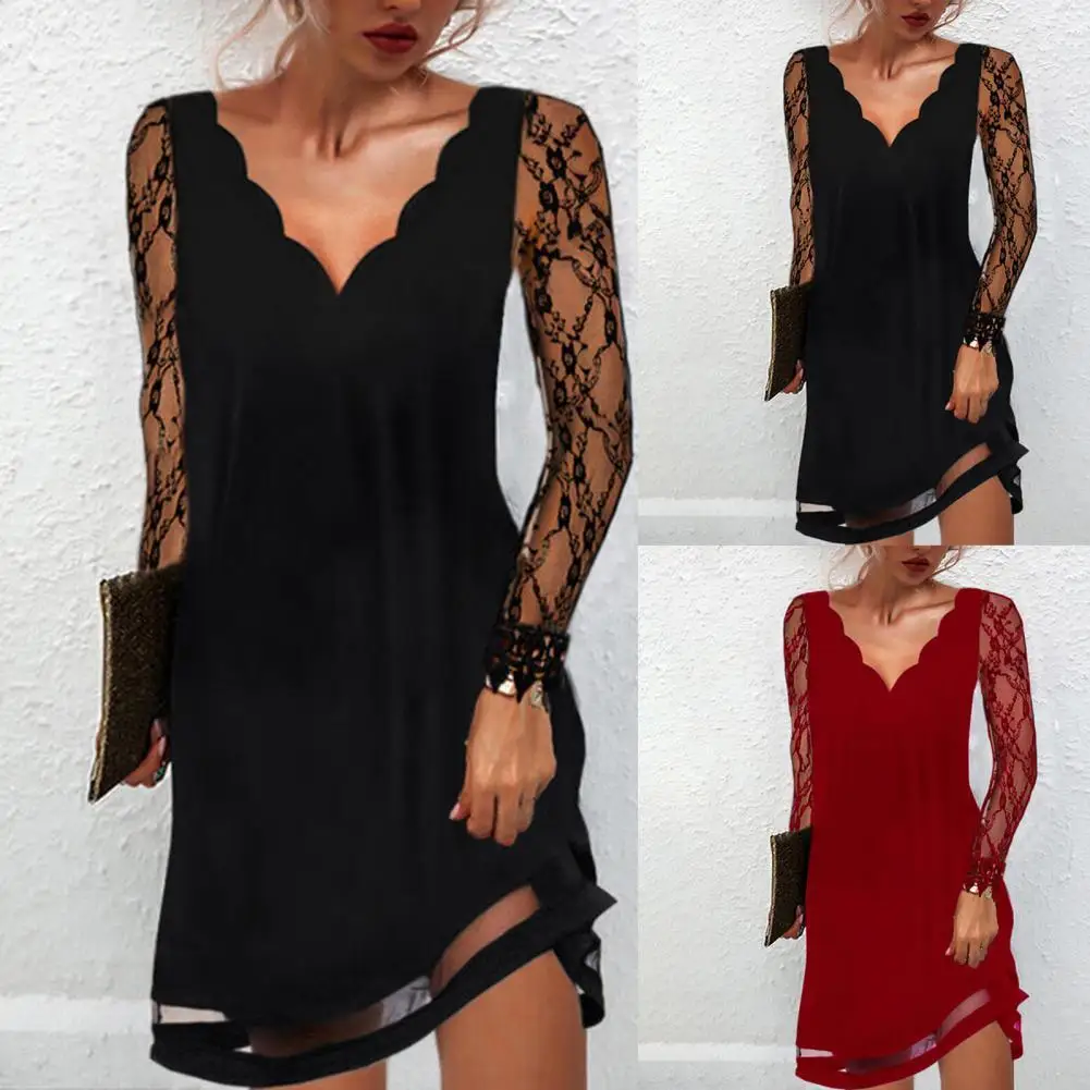 

Popular Formal Dress Solid Color Regular Sleeve Spring Autumn Sexy Slim Dress