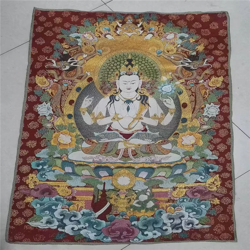 Вышивка Танка картина Сабу с четырьмя руками домашняя фэн-шуй благоприятная