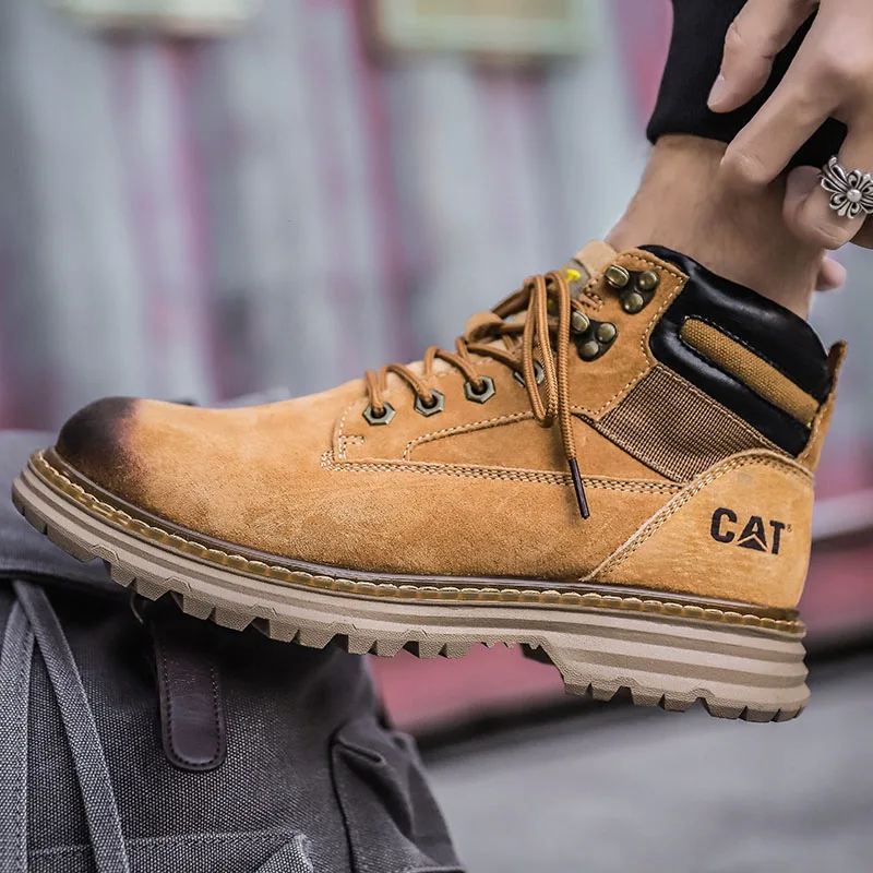 Men Martin Boots Genuine High-top Multi-purpose Hiking High-quality Foot Protection Anti-smashing Labor Insurance Workwear Boot