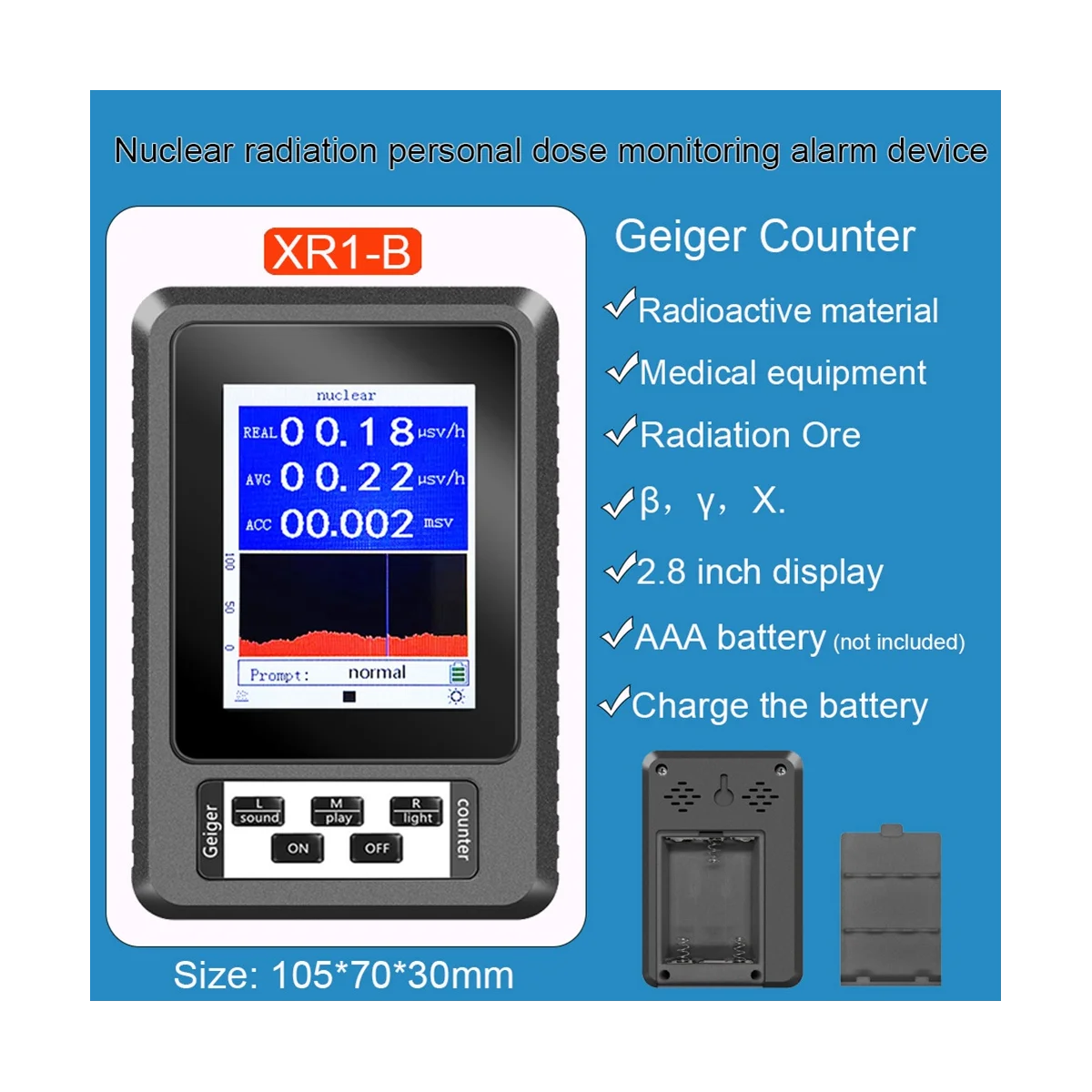 Счетчик Гейгера детектор ядерного излучения β Y рентгеновского в режиме