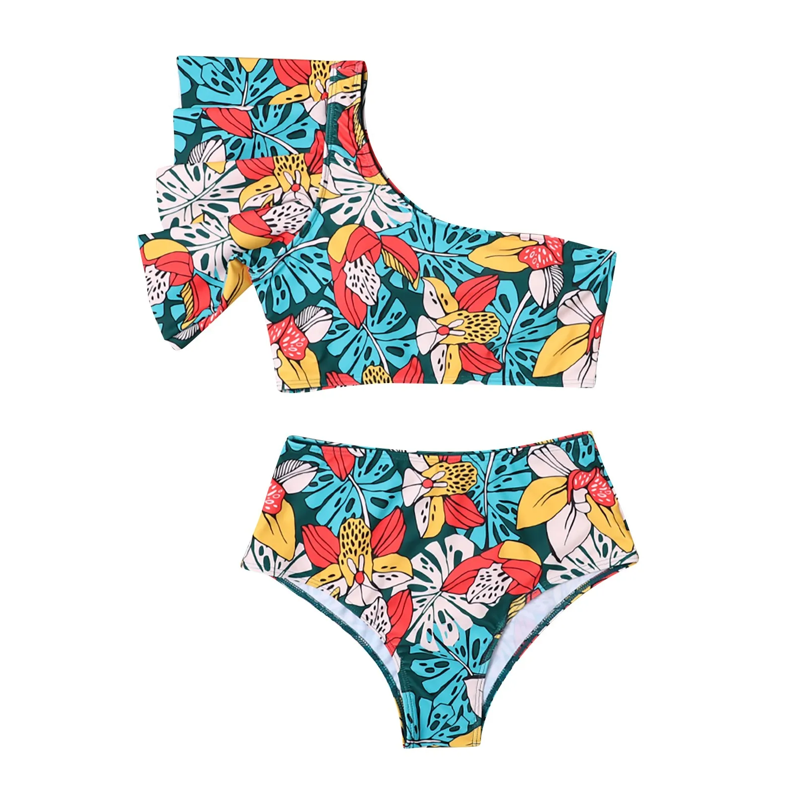 

Women's bikini leaf one-shoulder swimsuit outer single swimwear Beachwear