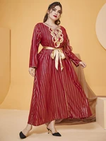 toleen women plus size maxi dresses large 2022 spring long sleeve luxury chic elegant muslim turkish evening party robe clothing
