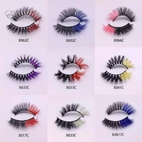 3d mix color false lashes ombre natural long colorful eyelashes bulk dramatic makeup fake lash party colored lashes wholesale
