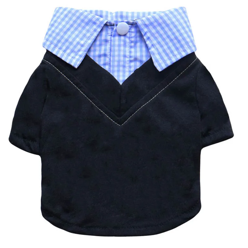 

Clothes Spring Chihuahua Dog Mascotas Fake Two Small Summer Dogs Medium Pet Piece Shirt Teddy Dog Plaid Clothing Pet For Costume