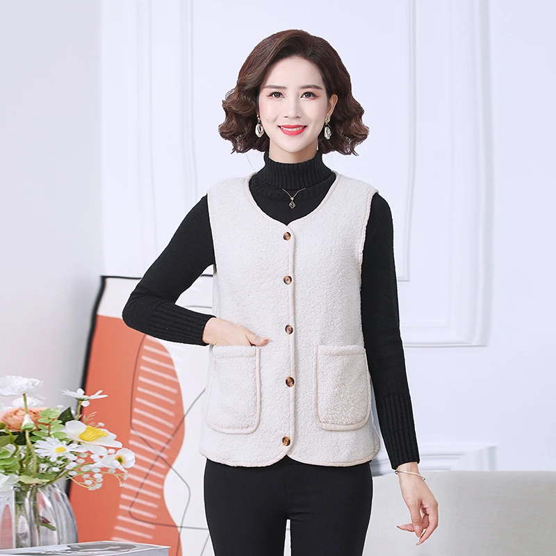 Женский Флисовый Жилет Осень-зима Корейский Стиль Дикой Природы Искусственный