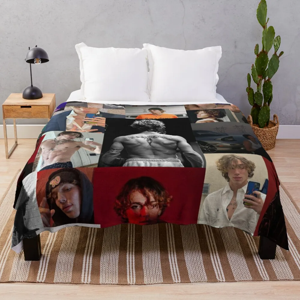 

Vinnie Hacker Collage Throw Blanket big thick furry couple blanket giant sofa knit blanket vintage blanket