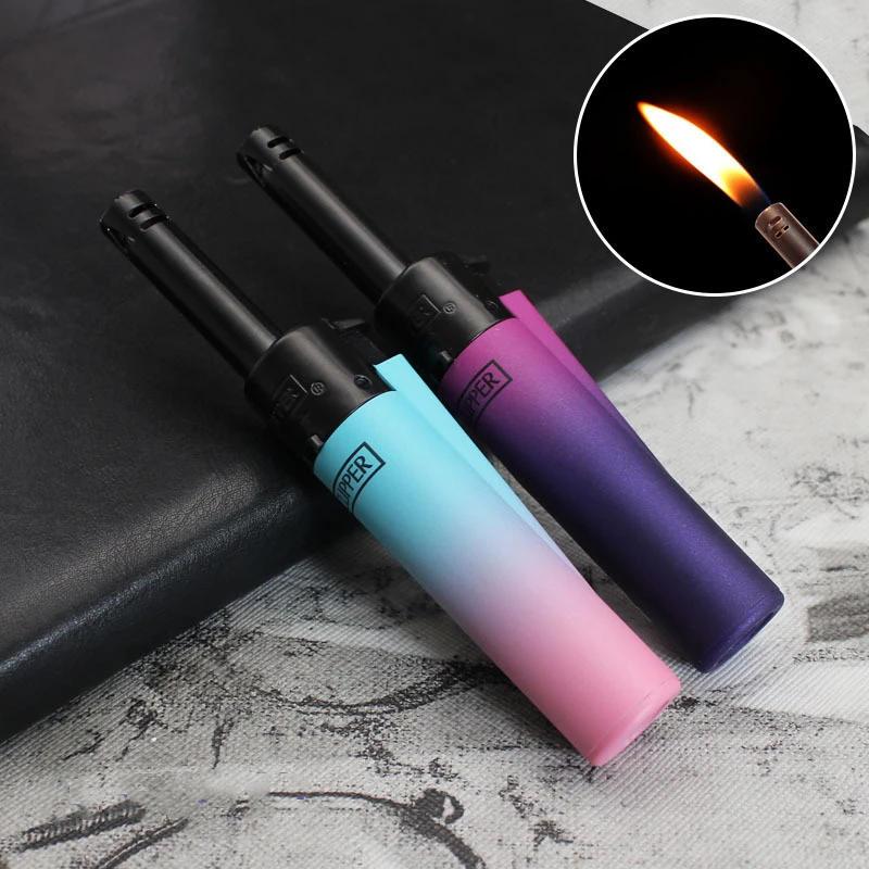 New Clipper Lighter From Spain Symphony Gradient Lengthen Open Flame Inflatable Gas Butane Cigarette Lighter Smoking Accessories