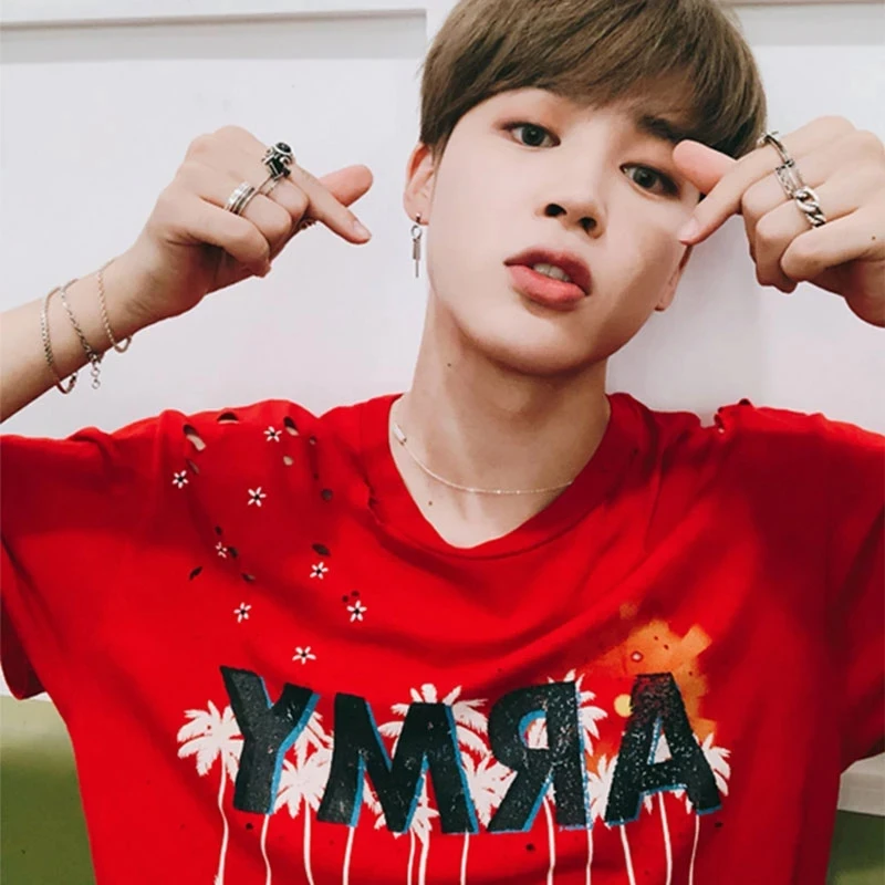 

Футболки Bangtan Boys Park Jimin, армейский принт Kpop, сценический костюм с коротким рукавом, подарки фанатам, футболка, модная летняя повседневная кра...