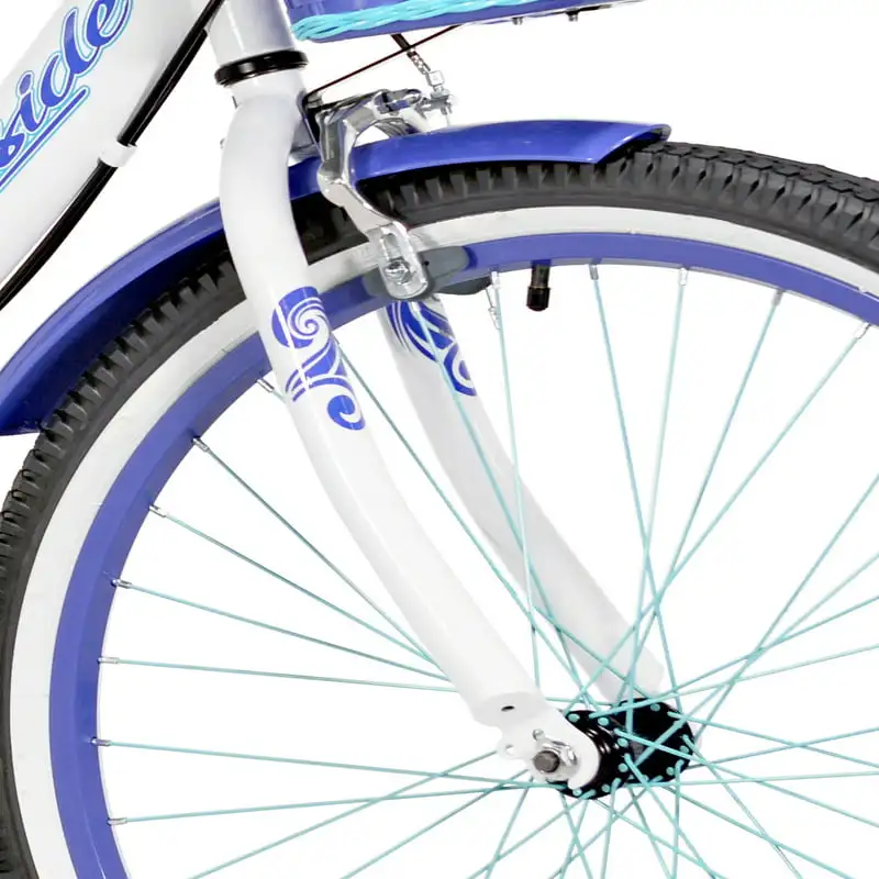 

Bayside Multi-Speed Girl's Bike, White/Purple