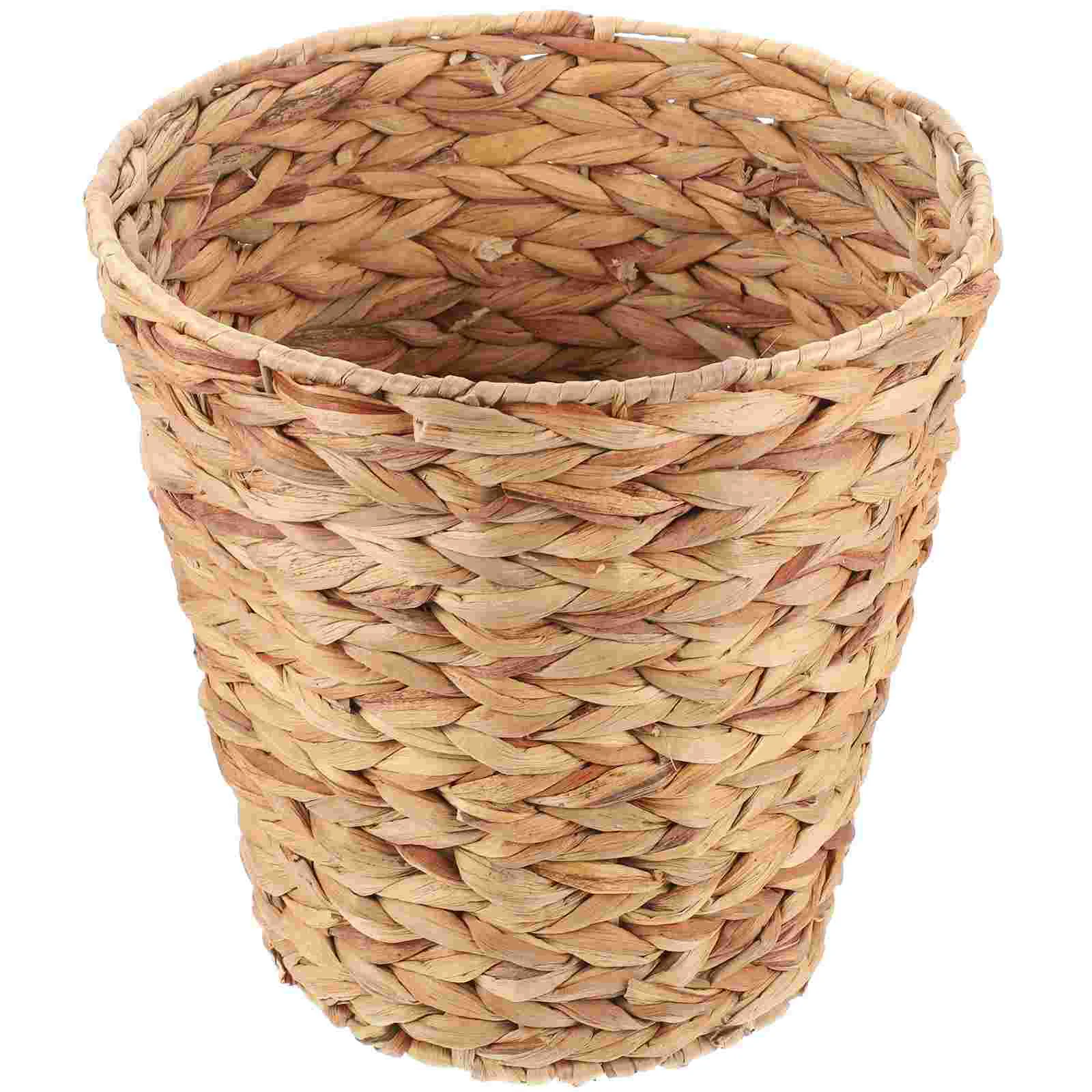 

Basket Storage Woven Container Trash Laundry Sundries Multipurpose Home Decorative Rattan Can Household Holder Desktop