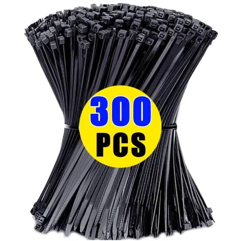 Пластиковая нейлоновая стяжка черная кабельная самоблокирующееся крепежное