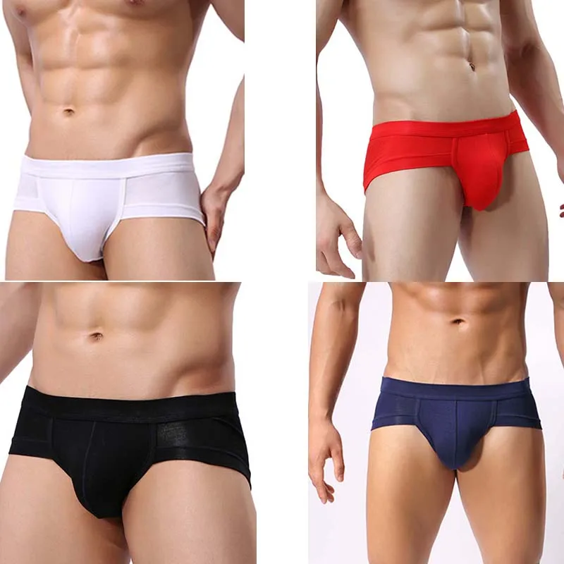 4 Pieces/ Lot Men's Underwear Briefs Multiple Colors Lightweight  Panties Men Sexy Underpants Briefs Underwear For Men