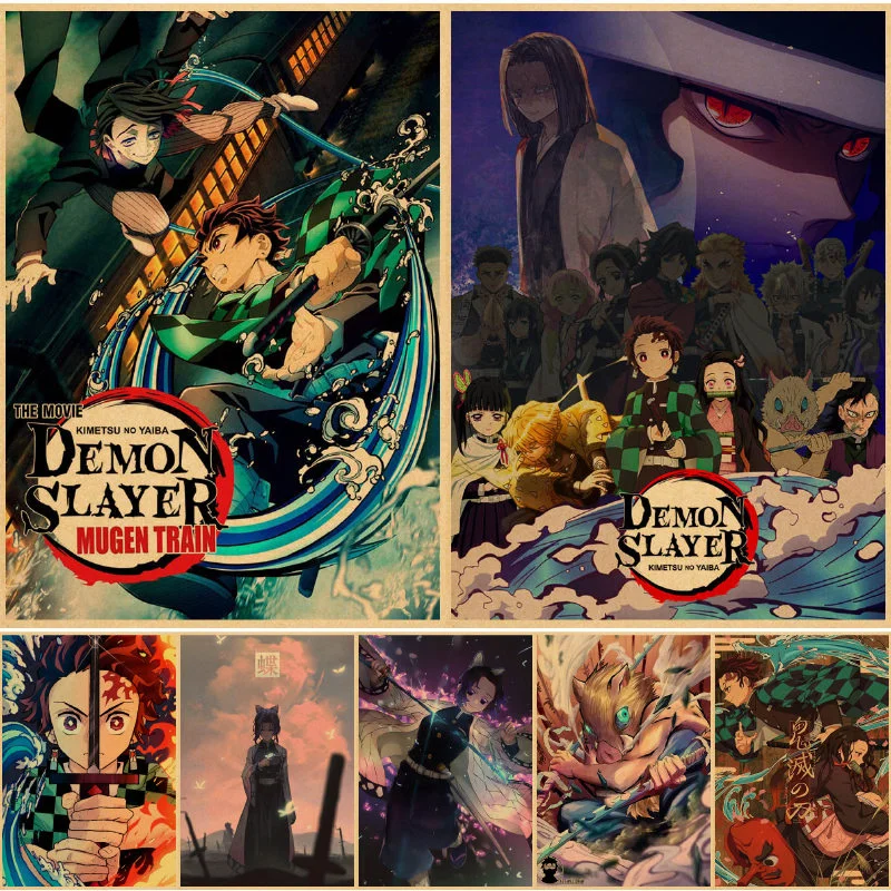 

Настенные плакаты с изображением рассекающего демонов киметсу No Yaiba, настенные плакаты, домашний декор, спальня, аниме плакаты, картина