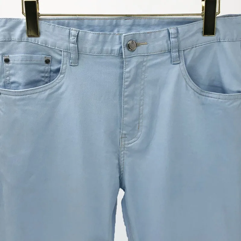 Men's jeans Luxury H Brand Summer New Fashion Simplicity Trend Pant Zipper Mid-waist Pocket Design Casual High Street Denim