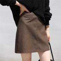 cortex short womens skirt 2022 spring summer new korean version high waist frosted zipper lined slim temperament skirt female