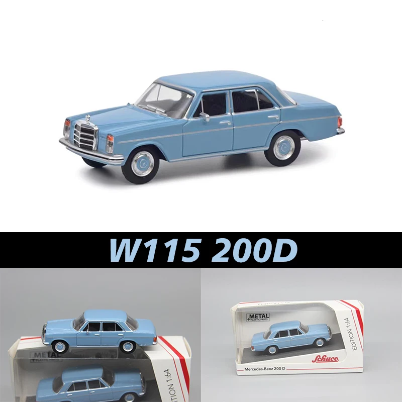 

Schuco 1:64 Retro E Class W115 Blue 200D Alloy Diorama Car Model Collection Miniature Carros Toys