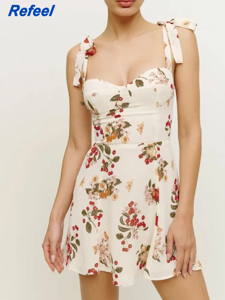 

Летнее женское мини-платье с цветочным принтом и подкладкой, тонкое эластичное праздничное короткое платье на молнии сзади без рукавов для ...