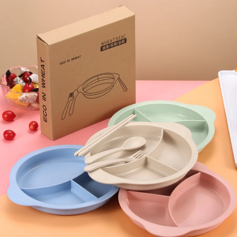 

Children's split plate One person breakfast plate set, Japanese rice bowl
