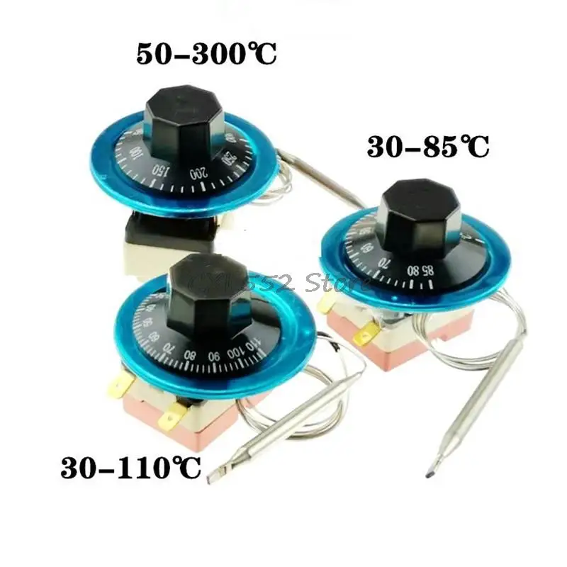 1Pc 30-85C 30-110C 50-300C 2Pin or 3Pin Temperature Control Switch Adjustable Liquid Expansion Temperature Controller