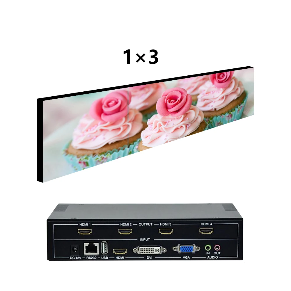 

Video Wall Controller 1x3 3x1 USB VGA HDM I DVI TV Video Wall Controller