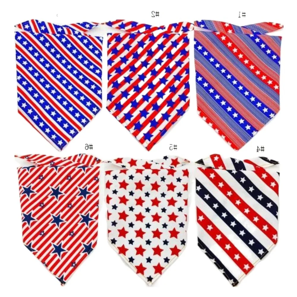 

600pcs/lot Pet Dog Puppy Cat Polyester Flag Bandanas Collar Scarf Tie Handkercheif