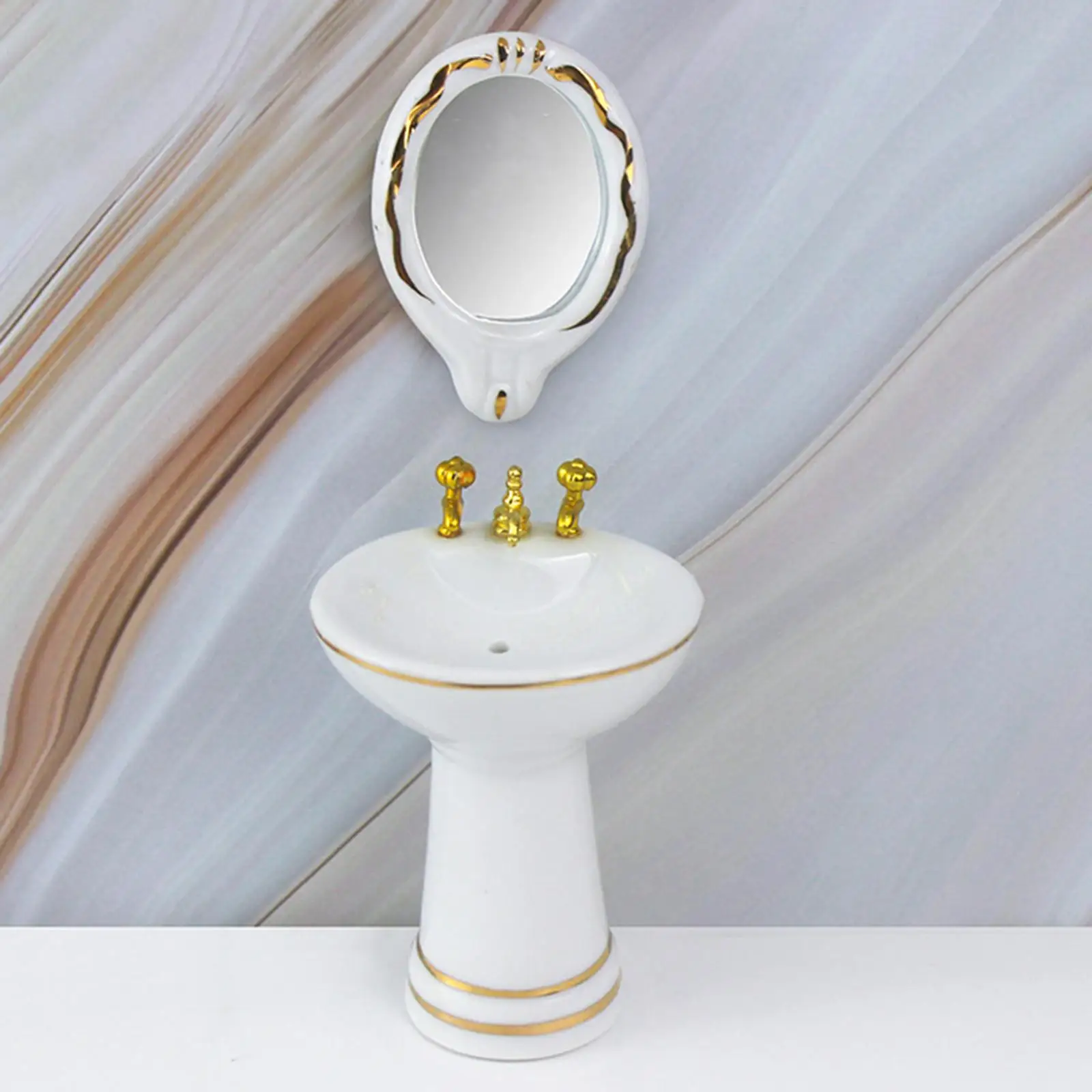 

5-кратный Миниатюрный Кукольный дом, набор мебели для ванной комнаты, украшения 1:12 для гостиной