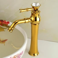 golden basin faucet above counter basin heightening bathroom art basin washbasin hot and cold wash basin rotating faucet