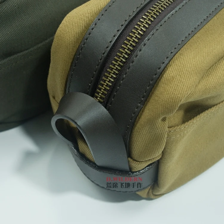 Холщовые сумки для туалетных принадлежностей мужчин ручной работы из