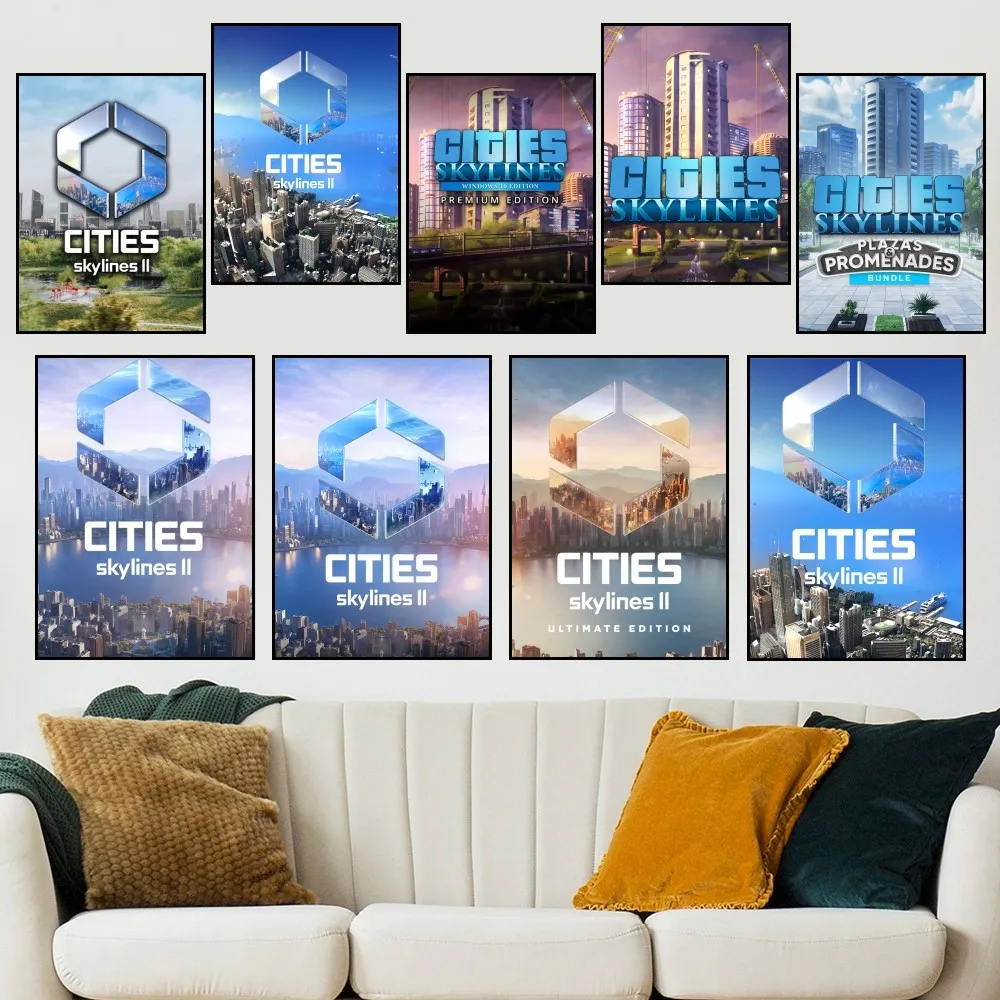 

Cities Skylines II Game Poster Prints Wall Painting Bedroom Living Room Decoration Office Home