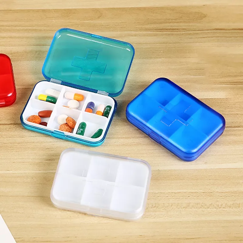 

6 Grids Mini Medicine Storage Packing Box Portable Medicine Dispenser Organizer Pills Case First Aid Kit Emergency Supplies