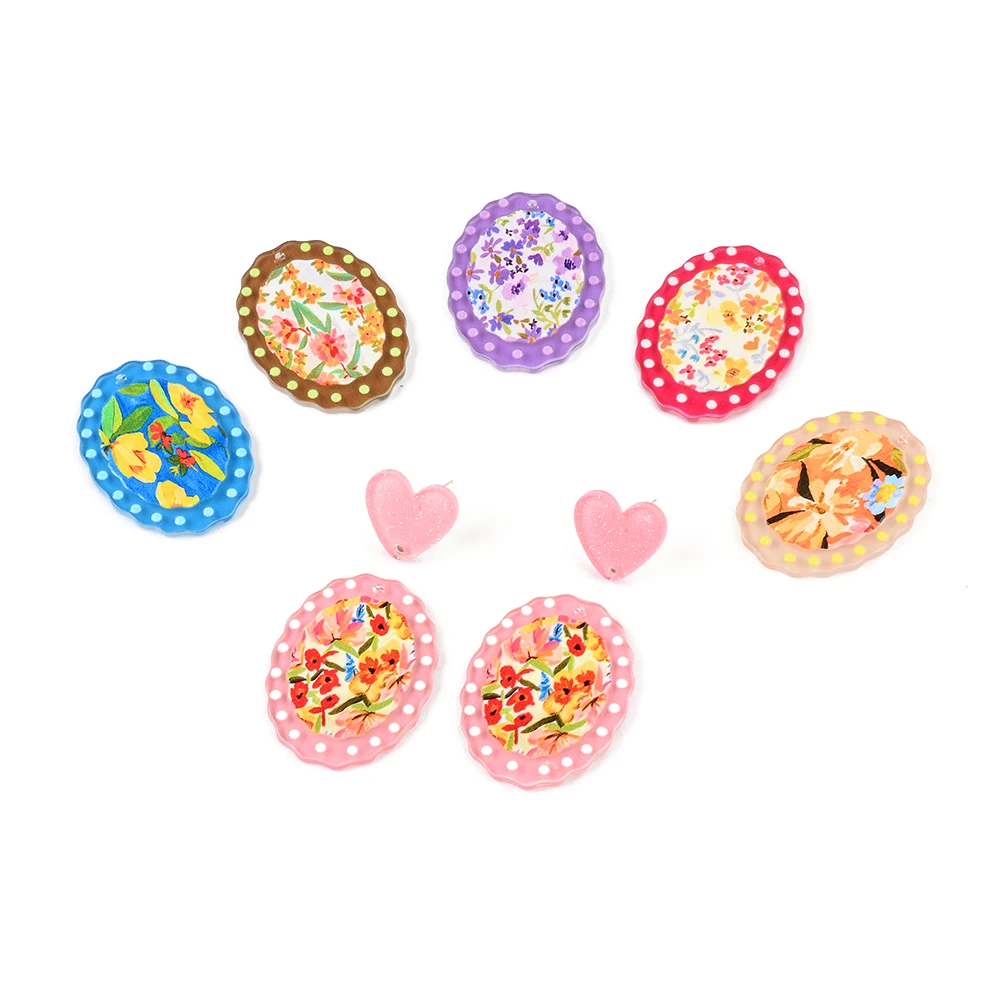 6 шт. цветные акриловые серьги для женщин