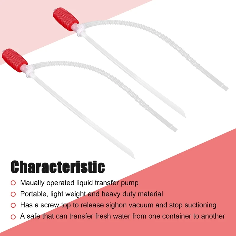 Универсальный сифонный насос для перекачки топлива 2 шт. — большой сжимающий
