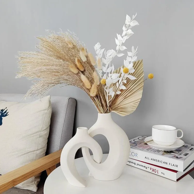 

Ceramic Vase Home Decor Luxury Living Room Decoration Flower Vase Vases for Flowers Centerpiece Ornaments for Home Flowerpots