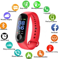 m3 sports smart bracelet color screen sport fitness bracelet running tracker heart rate for children men women smartwatch