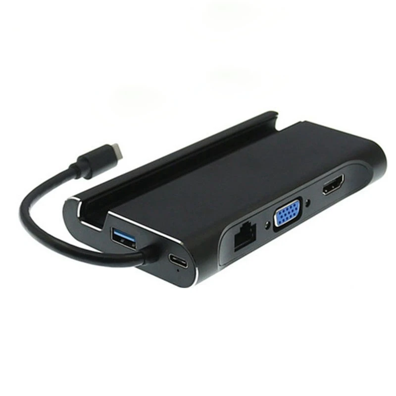 

Док-станция для ноутбука, смартфона 7 в 1, Vga, Pd, Lan, Hdmi, USB 3,0