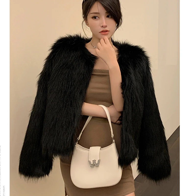 Winter New Women's Fur Coat Loose High Street Women Long Sleeve Fox Fur Jacket Casual Versatile Thickened Warm Outerwear 2022