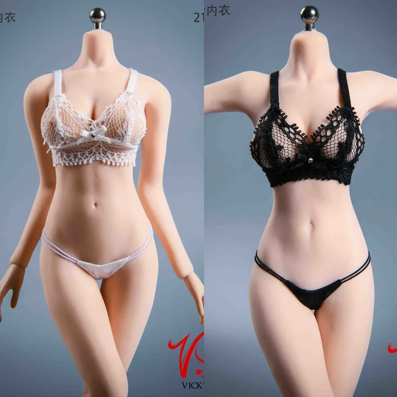 

1/6 VSTOYS 21XG84 1/6 Scale female clothes tulle underwear Lace Bra Panties Sexy Thong Panties Mesh Sexy Underpants For Figure