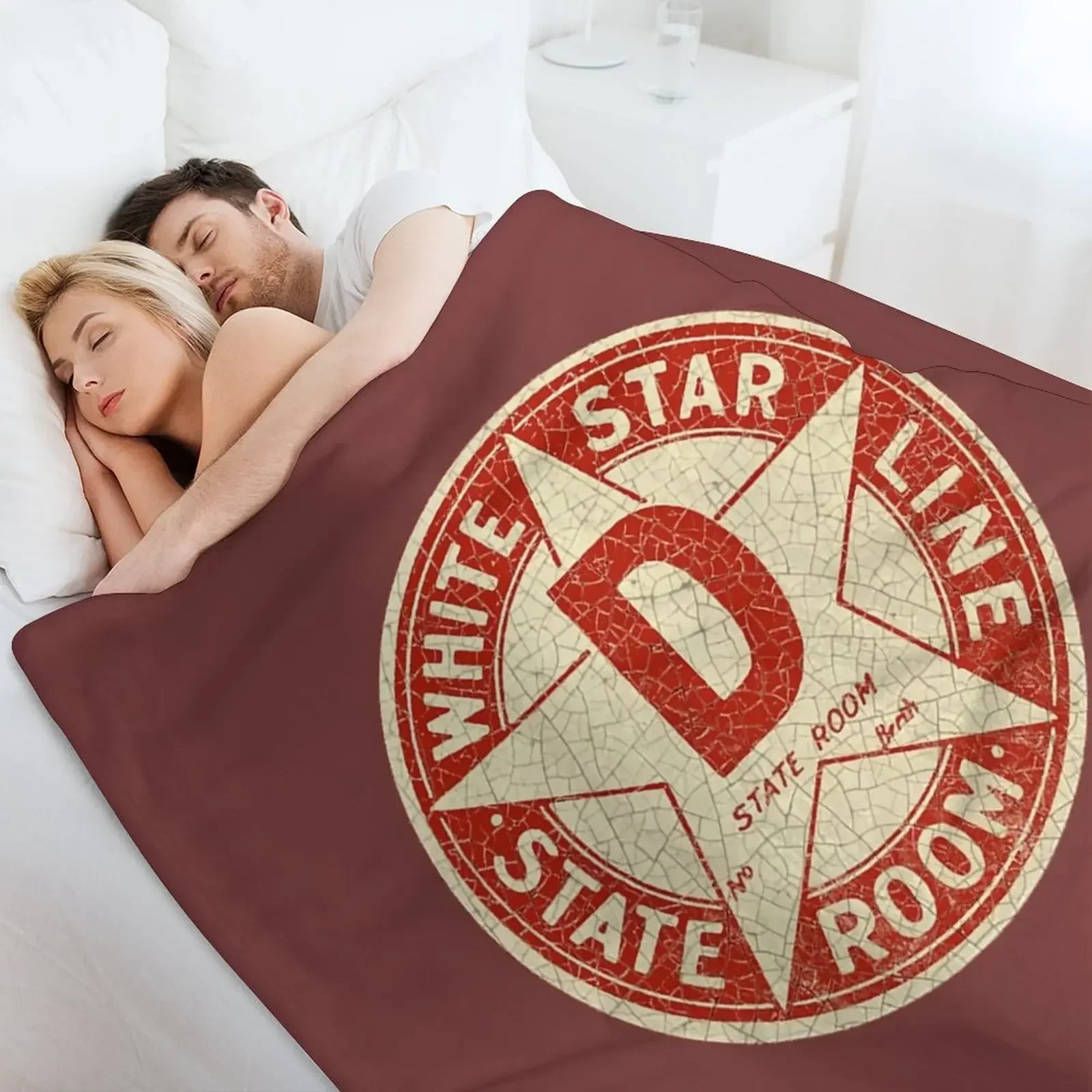 Футболка White Star Line Белая - Одеяло со значком диван-кровать туристические