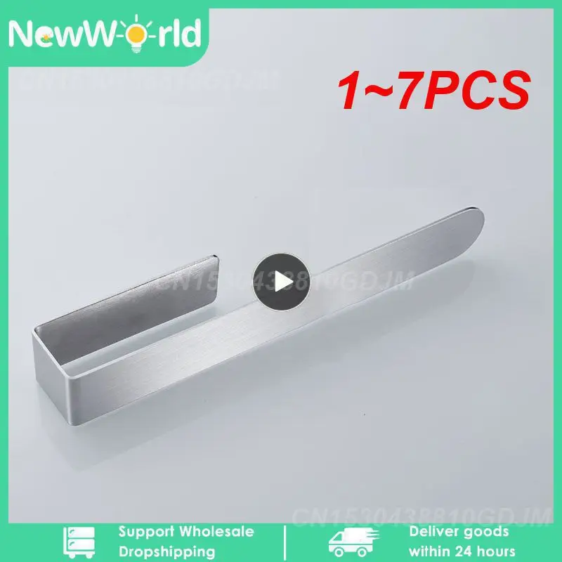 

1~7PCS Towel Hanger Simple Bathroom Toilet Brushed 304 Stainless Steel Towel Rack Punch-free Towel Hanging Single-rod Towel Bar