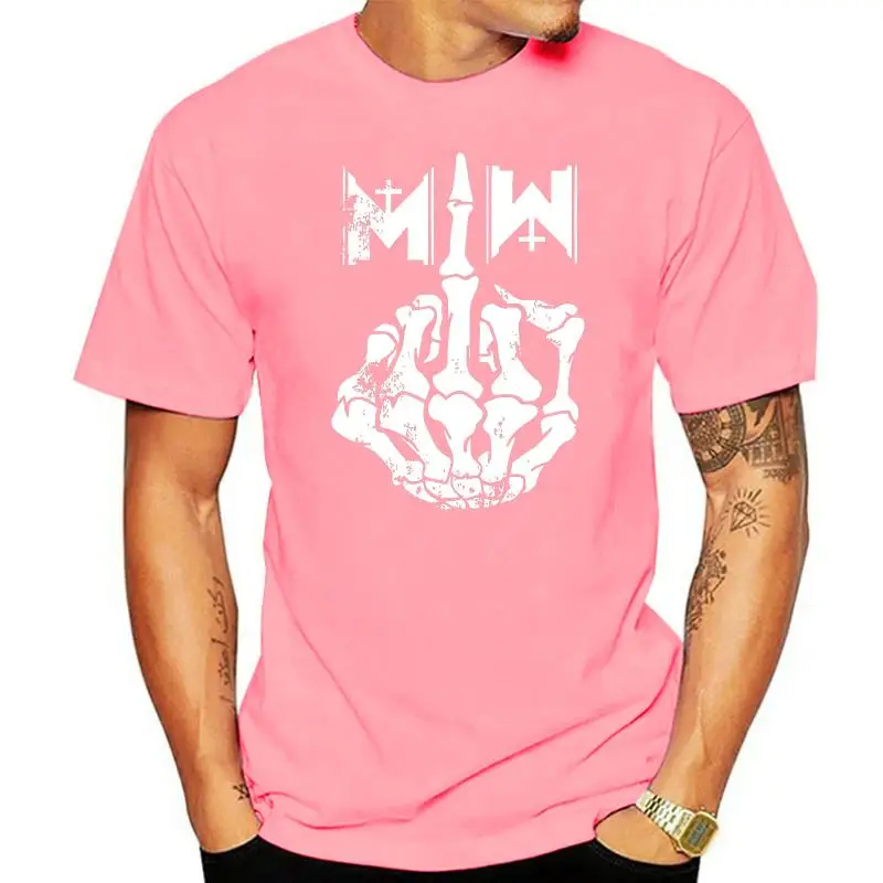 Motionless In White Miw Skull Fingers Logo Черная футболка Xs 2xl 2022 Новая свободная с героями