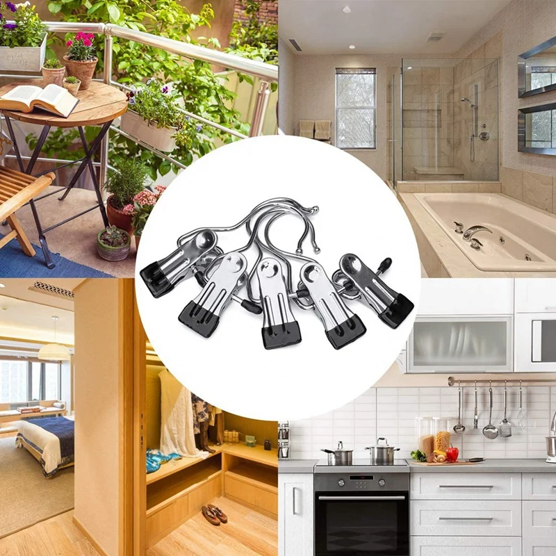 

25 шт., переносные домашние крючки для одежды, из нержавеющей стали