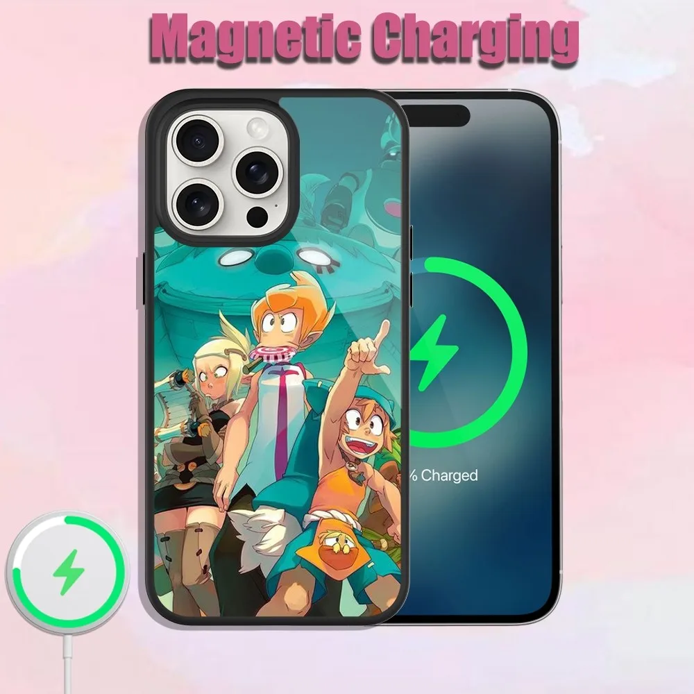 Чехол для телефона Game W-Wakfu iPhone 13 15 11 12 14 Plus Pro Max Магнитный чехол Magsafe со стеклянной