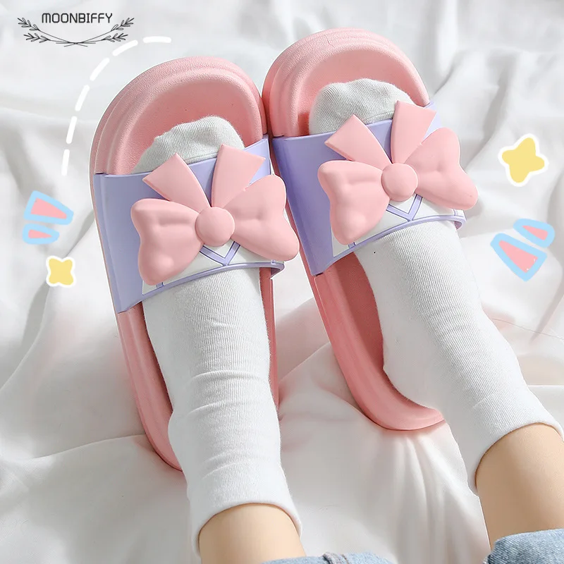 

Summer Women Slippers Fashion Bow Tie Indoor Non-slip Soft EVA Sole Casual Sandals Beach Home Slipper Ladies Shoes
