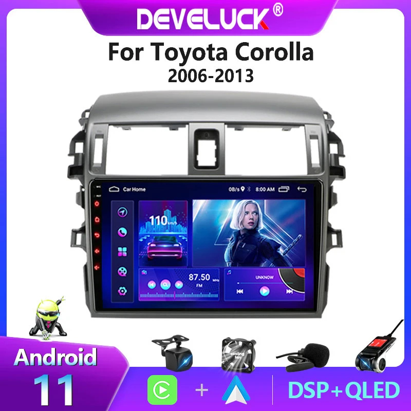 Android 11 2Din Car Radio Navigation GPS Multimedia video Player For Toyota Corolla E140 E150 2006 2007-2013 2 din stereo DVD FM